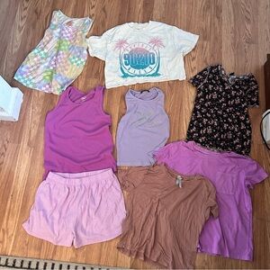 Kids size 10 tops tanks tees shirts pink